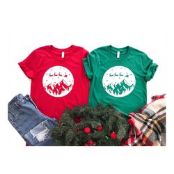 mountain christmas 2022 shirt forest shirt, deer mountain forest shirt, deer shirts for gift, graphic tee