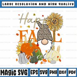 happy fall y'all gnome png, leopard pumpkin autumn png, sublimation, sunflower png, thanksgiving png, fall png sublimati