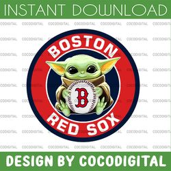 baby yoda with boston red sox baseball png,  baby yoda mlb png, mlb png, digital download,printing