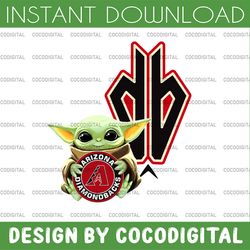 baby yoda with arizona diamondbacks baseball png,  baby yoda mlb png, mlb png, digital download,printing