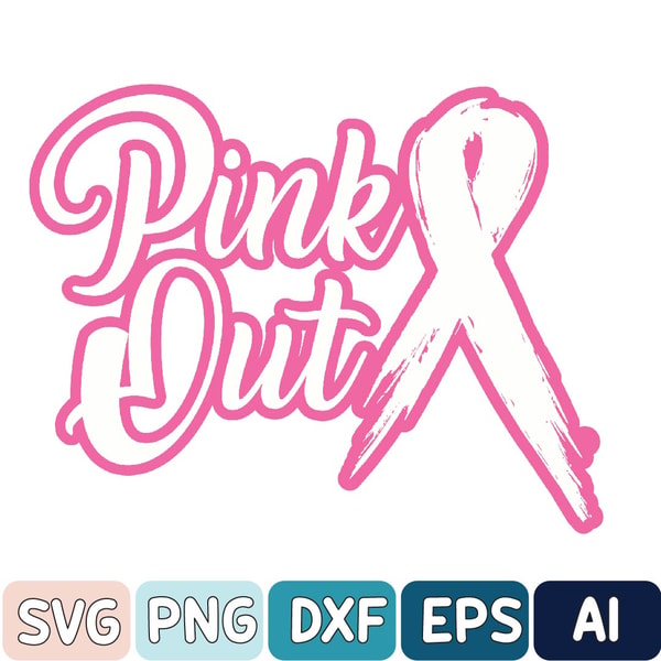 Pink Out Svg, Pink Out Drip Breast Cancer Svg, Cancer Ribbon | Inspire ...