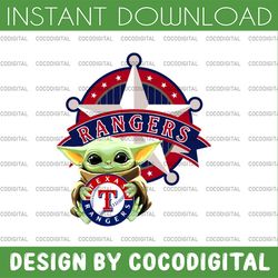 baby yoda with texas rangers baseball png,  baby yoda mlb png, mlb png, digital download