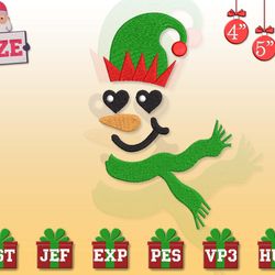 ELf Hat Snowman Embroidery, Christmas Embroidery Designs, Merry Xmas Embroidery Designs, Merry Christmas Embroidery Designs