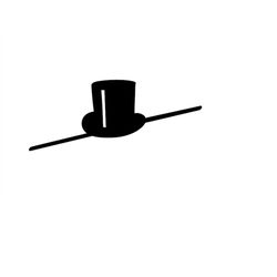 Top Hat Svg Magician Svg Silhouette Cutting File Clipart Svg Dxf Png Laser Cut File Tshirt Vector, Printable Clip Art Im