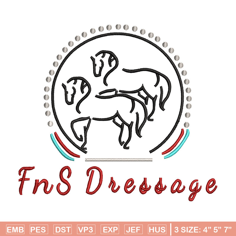 FnS Dressage embroidery design, Logo embroidery, Embroidery file, Embroidery shirt, Emb design, Digital download.jpg