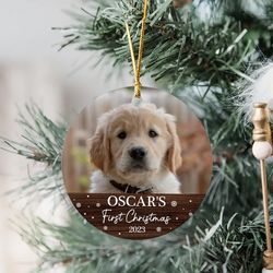 Dogs First Christmas Photo Ornament