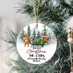 Fox Our First Christmas As Mr  Mrs Ornament 2022