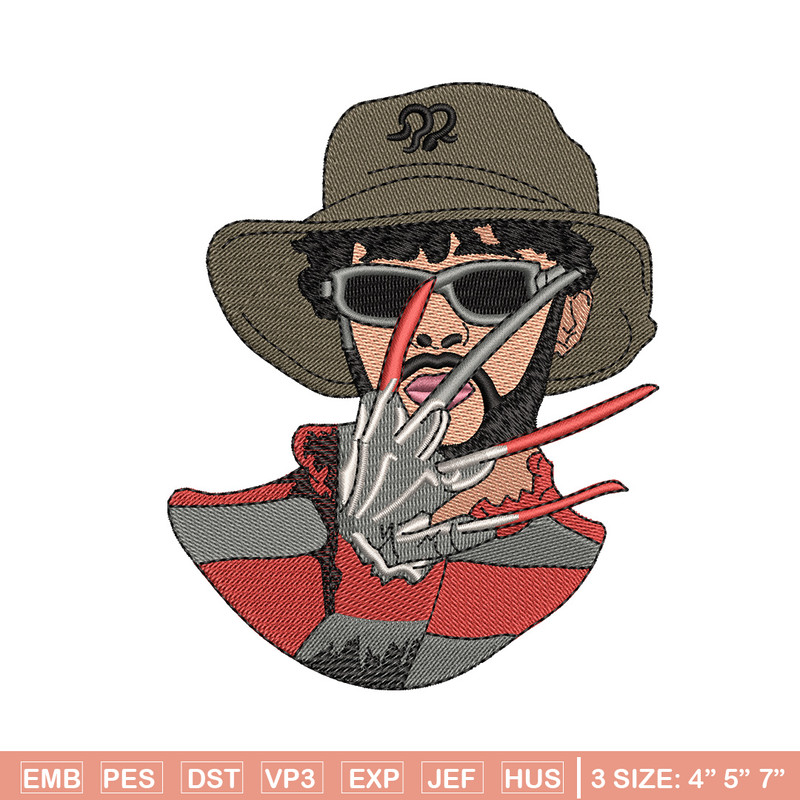 Freddy Krueger embroidery design, Horror embroidery, Embroidery file, Embroidery shirt, Emb design, Digital download.jpg