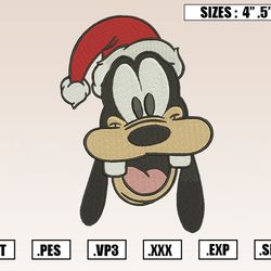 Goofy Santa Hat Embroidery Designs, Christmas Embroidery Design File Instant Download