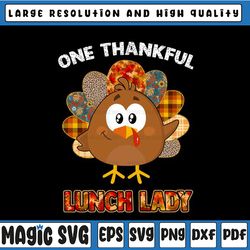 One thankful lunch lady turkey Png, autumn fall thanksgiving Png, Sublimation Design and Printable Thanksgiving, Turkey