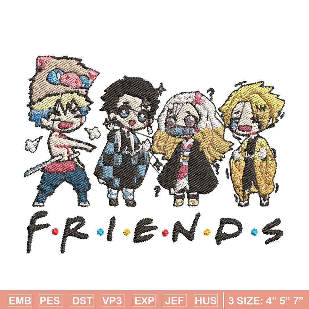 Friends tanjiro embroidery design, Tanjiro embroidery, Embroidery shirt, Embroidery file, Anime design, Digital download.jpg