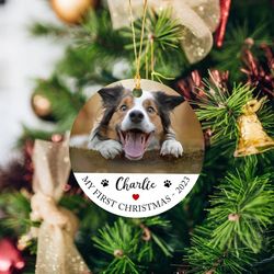 Personalized Dog Christmas Photo Ornament 2023
