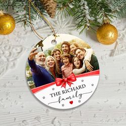 Personalized Family Christmas Ornament with Photo