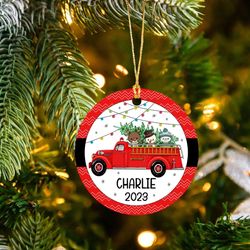 Personalized Fireman Christmas Ornaments