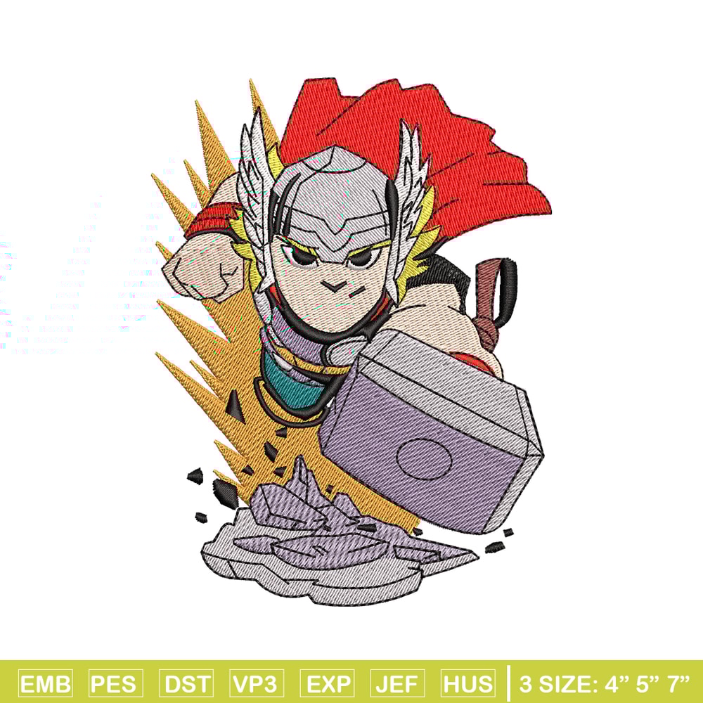 Thor cartoon logo embroidery design, Thor embroidery, logo design, Embroidery shirt, cartoon shirt, Instant download.jpg