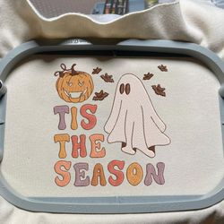 Tis The Season Embroidery Design, Retro Spooky Embroidery, Halloween Embroidery Design, Spooky Season Embroidery