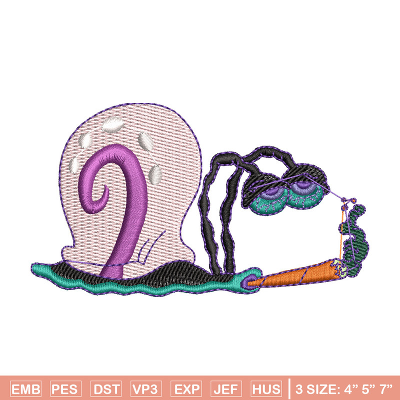 Gary smoke embroidery design, Spongebob embroidery, Anime design, Embroidery shirt, Embroidery file, Digital download.jpg
