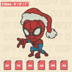 spider man santa christmas embroidery file, christmas embroidery designs, machine embroidery design files
