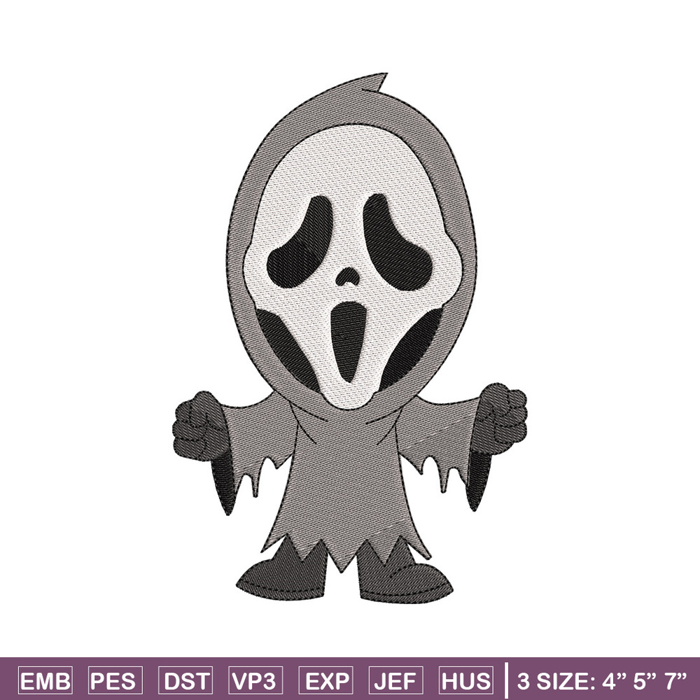 Ghost chibi embroidery design, Ghost embroidery, Emb design, Embroidery shirt, Embroidery file, Digital download.jpg