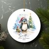 Personalized First Christmas 2023 Cute Baby Penguin Ceramic Ornament Home Decor Christmas Round Ornament - 2.jpg