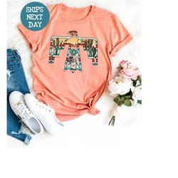 aztec thunderbird shirt, dessert shirt, western t shirt, turquoise gemstone tee, serape shirt, southwestern tee, native