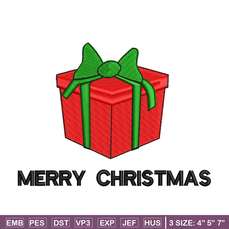 Gift chrismas embroidery design, Chrismas embroidery, Emb design, Embroidery shirt, Embroidery file, Digital download.jpg