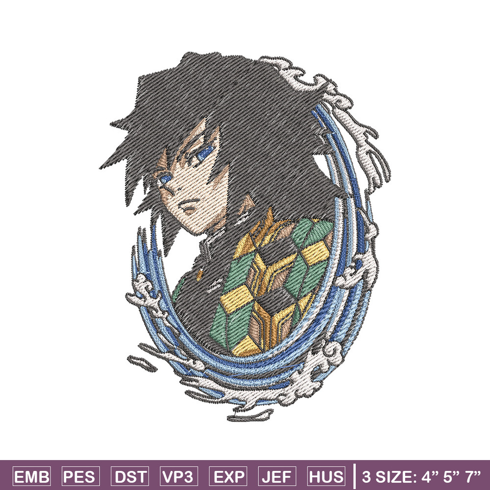 Giyu circle embroidery design, Giyu embroidery, Embroidery shirt, Embroidery file, Anime design, Digital download.jpg