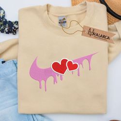 sweetheart embroidered sweatshirt, couple embroidered sweatshirt
, valentine embroidered hoodie, valentine gift, custom embroidered sweatshirt