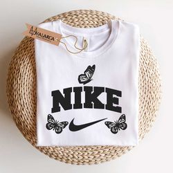brand embroidered sweatshirt, nike butterfly embroidered sweatshirt, brand embroidered crewneck, brand embroidered hoodie, brand gift, embroidered gift