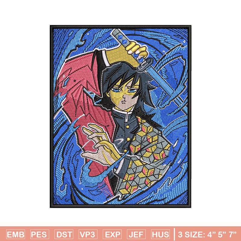 Giyu poster embroidery design, Giyu embroidery, Anime design, Embroidery shirt, Embroidery file, Digital download.jpg