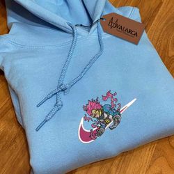 manga embroidered sweatshirt, vegeta x nike best unisex embroidered sweatshirt, manga embroidered crewneck, anime sweatshirt, anime gift