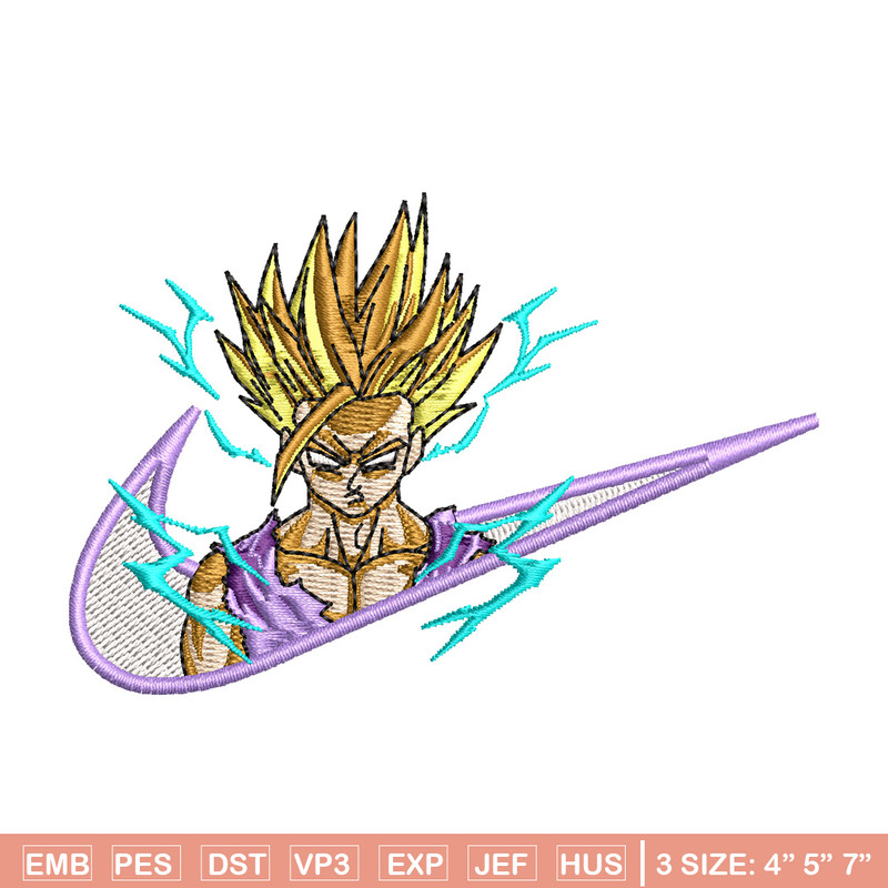 Gohan nike embroidery design, Dragonball embroidery, Nike design, Embroidery shirt, Embroidery file, Digital download.jpg