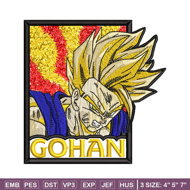 Gohan poster embroidery design, Dragonball embroidery, Anime design, Embroidery shirt, Embroidery file, Digital download.jpg