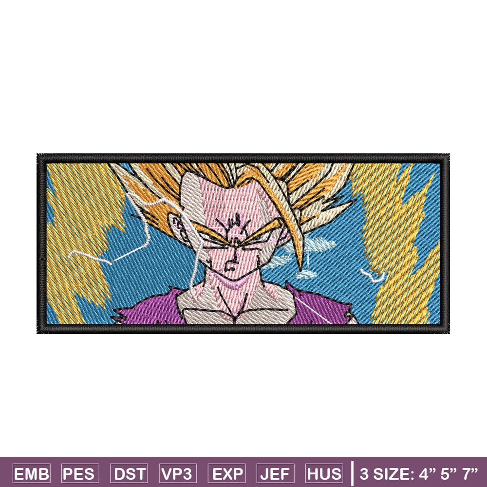 Gohan ssj embroidery design, Dragonball embroidery, Anime design, Embroidery shirt, Embroidery file,Digital download.jpg