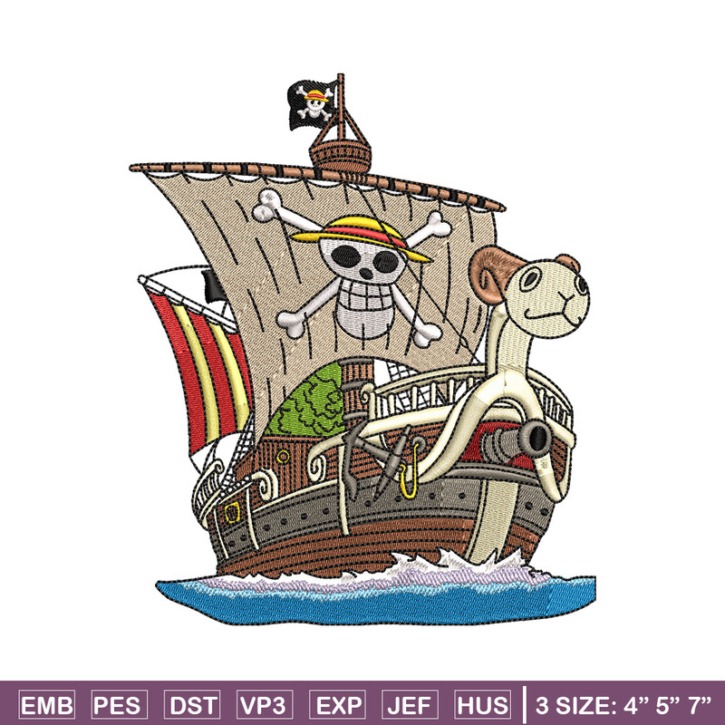 Going merry embroidery design, One piece embroidery, Anime design, Embroidery shirt, Embroidery file, Digital download.jpg