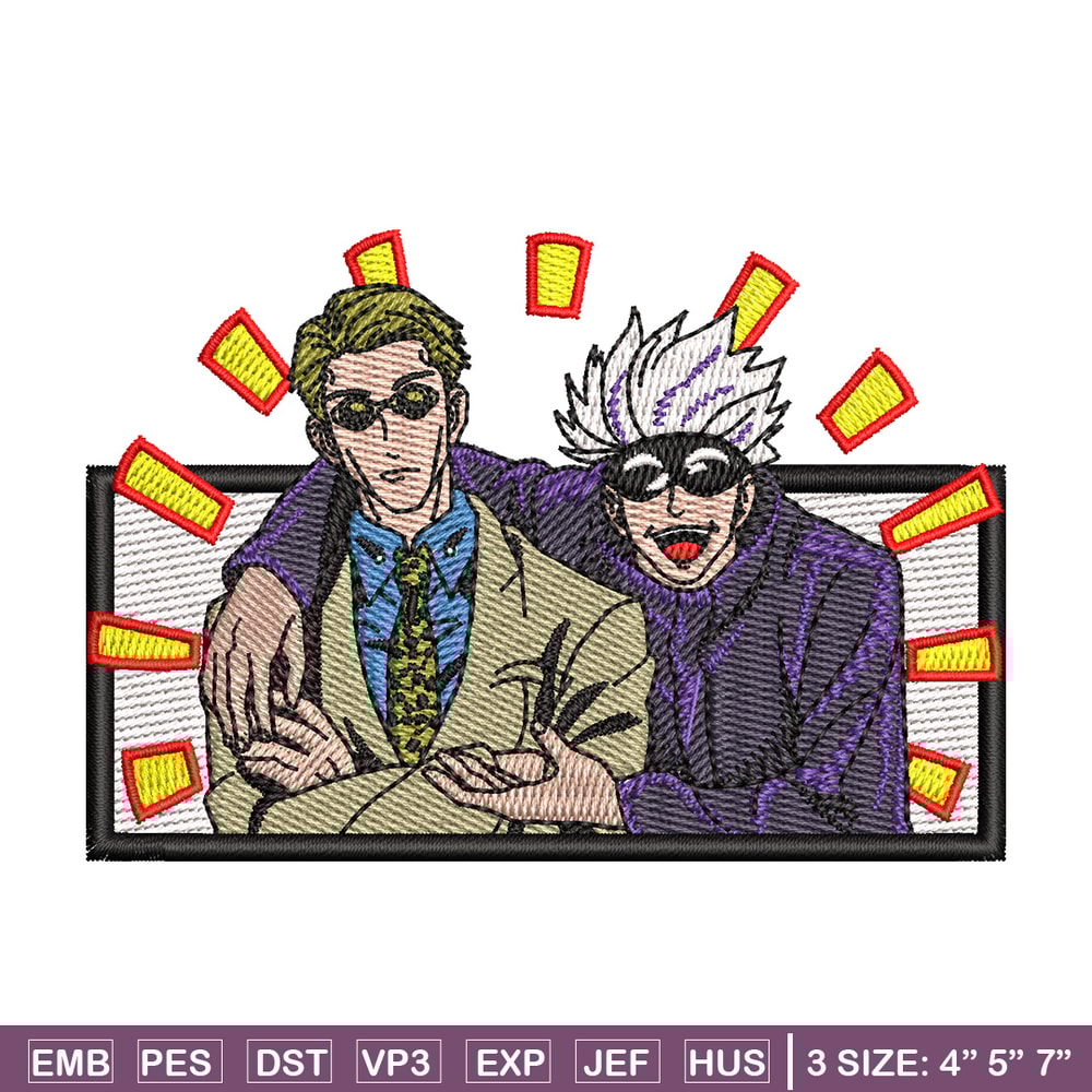 Gojo nanami embroidery design, Jujutsu embroidery, Anime design, Embroidery shirt, Embroidery file, Digital download.jpg