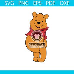 pooh bear, winnie pooh cutting, classic pooh, winnie the pooh svg, pooh birthday,png, dxf, eps