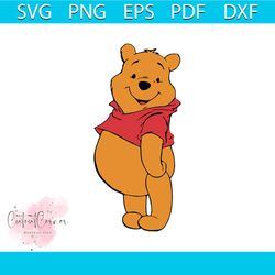 pooh bear, winnie pooh cutting, classic pooh, winnie the pooh svg, pooh birthday,png, dxf, eps