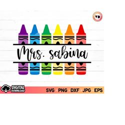 crayon split monogram svg, crayon name svg, kindergarten teacher svg, back to school svg, teacher name svg, crayon svg,