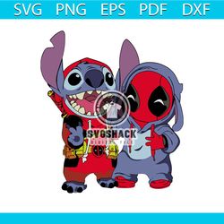 stitch and baby deadpool, stitch svg, deadpool, marvel, disney, marvel studio