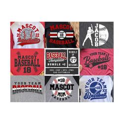 baseball template svg bundle - baseball tsvg bundle - svg - eps - dxf - png - silhouette -  cricut cut file - baseball t