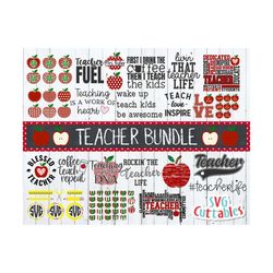 teacher bundle svg - teacher svg - teacher cut file - svg - dxf - eps - png - teacher monogram frames - silhouette - cri