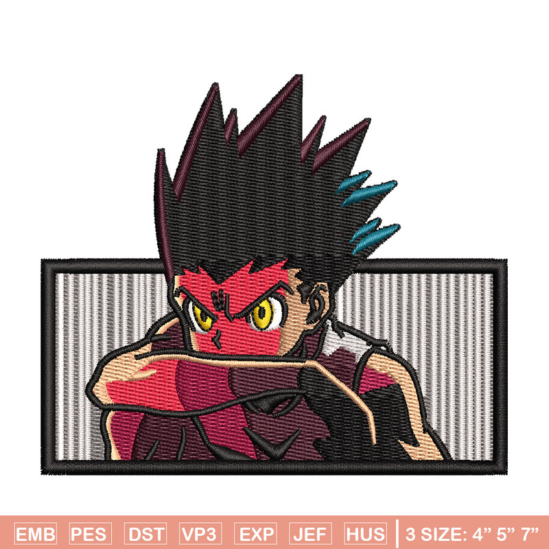 Gon rectangle embroidery design, Hxh embroidery, Anime design, Embroidery shirt, Embroidery file, Digital download.jpg