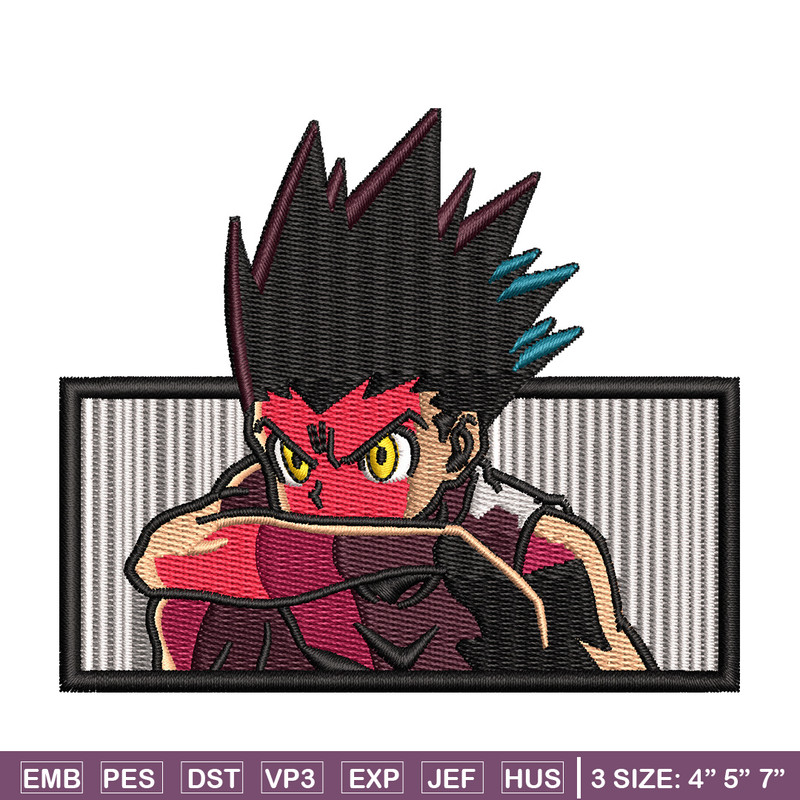Gon rectangle embroidery design, Hxh embroidery, Anime design, Embroidery shirt, Embroidery file, Digital download.jpg