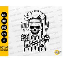 us grill skull svg | american grilling svg | usa flag bbq shirt decal vinyl | cricut silhouette cameo clipart vector dig