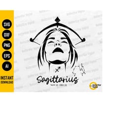 sagittarius woman svg | zodiac sign svg | astrology svg | horoscope svg | cricut silhouette cut files clip art vector di