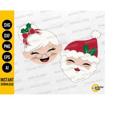 mr. and mrs. santa claus svg | cute santa claus | merry christmas | cricut silhouette cameo printable clipart vector dig