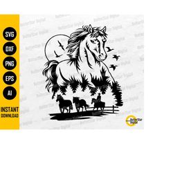 horses svg | horse body svg | horse svg | animal decal wall art clipart vector graphics | cricut cut files silhouette di