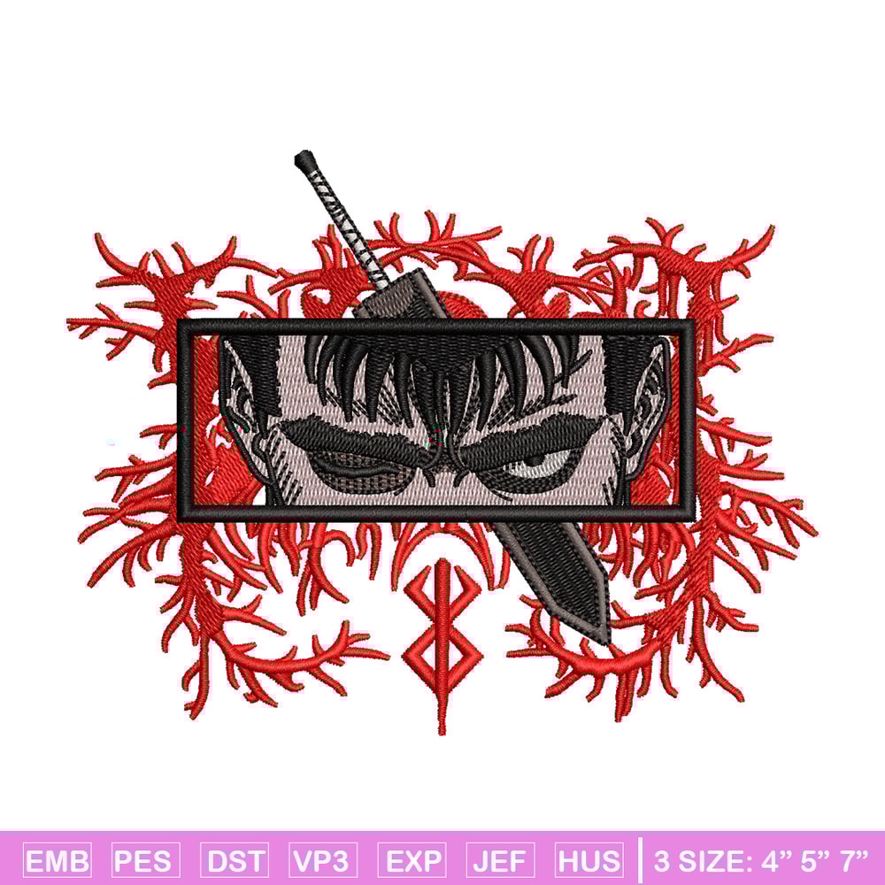 Guts eyes embroidery design, Berserk embroidery, Anime design, Embroidery shirt, Embroidery file, Digital download.jpg