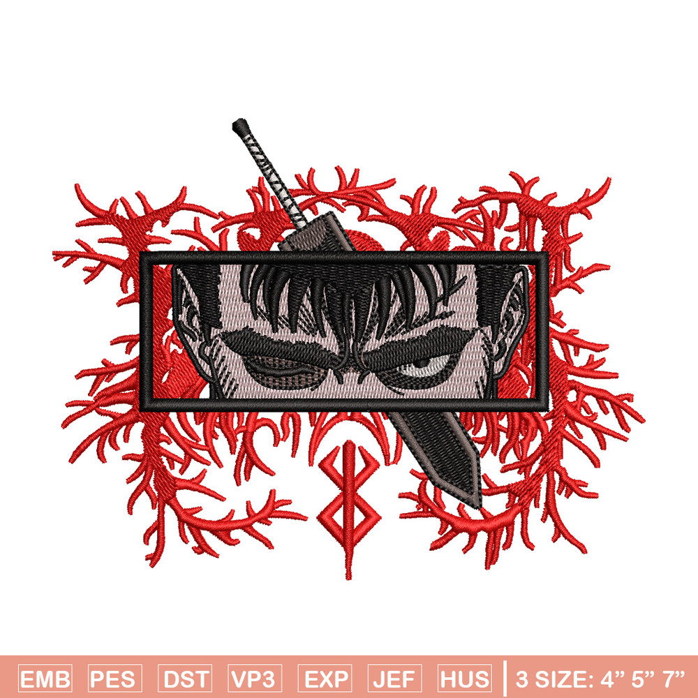 Guts eyes embroidery design, Berserk embroidery, Anime design, Embroidery shirt, Embroidery file, Digital download.jpg